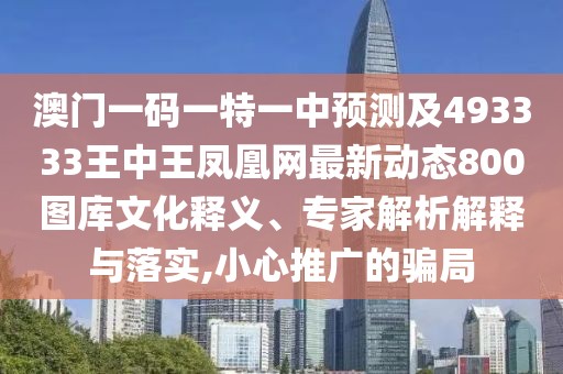 澳門(mén)一碼一特一中預測及493333王中王鳳凰網(wǎng)最新動(dòng)態(tài)800圖庫文化釋義、專(zhuān)家解析解釋與落實(shí),小心推廣的騙局